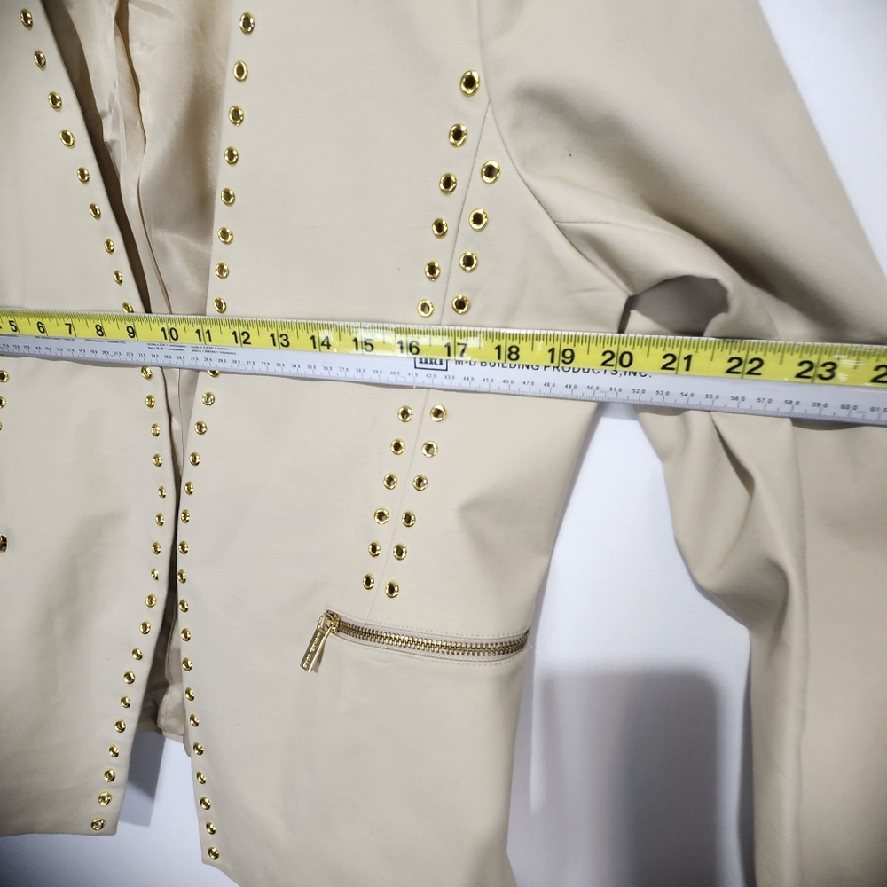 Michael Kors Women's Gold Grommet Cutaway Jacket Size 16 - Picture 7 of 10